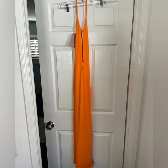 meshki orange dress Amaya Strapless by Meshki Designed with a V neckline and delicate rouleaux shoulder straps @meshki you never miss on